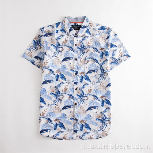 Hawaiiaans casual zomeroverhemd met korte mouwen en print voor heren